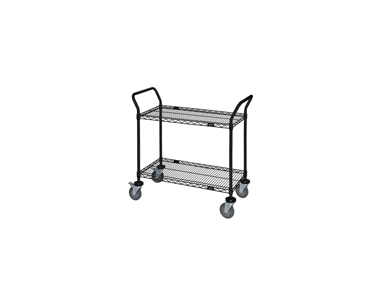 21" Deep x 30" Wide x 39" High Black 2 Wire Shelves Utility Cart
