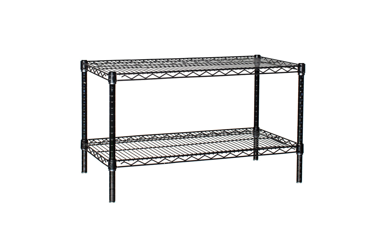36" Deep x 48" Wide 2 Tier Black Wire Starter Unit