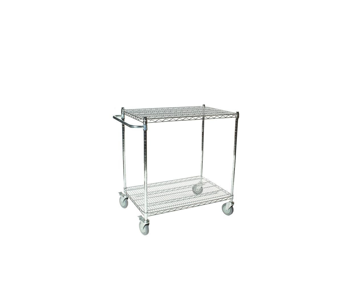21" Deep x 30" Wide x 39" High Stainless Wire 2 Wire Shelves Push Cart