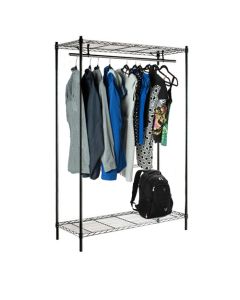 Stationary Garment Rack - 2 Tier - Black
