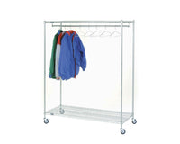 Mobile Garment Rack - 2 Tier - Chrome