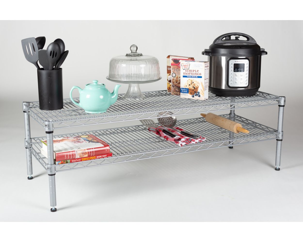 14" Deep x 24" Wide 2 Tier Gray Wire Starter Unit