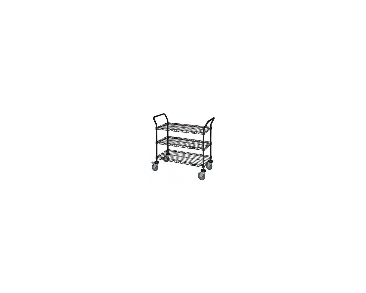 21" Deep x 48" Wide x 39" High Black 3 Wire Shelves Utility Cart