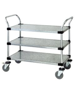 21" Deep x 60" Wide x 39" High Solid Stainless Steel 3 Solid Shelves Utility Cart