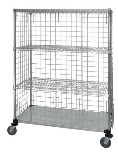 18" Deep x 48" Wide 4 Tier 3 Sided Wire and Solid Shelf Truck