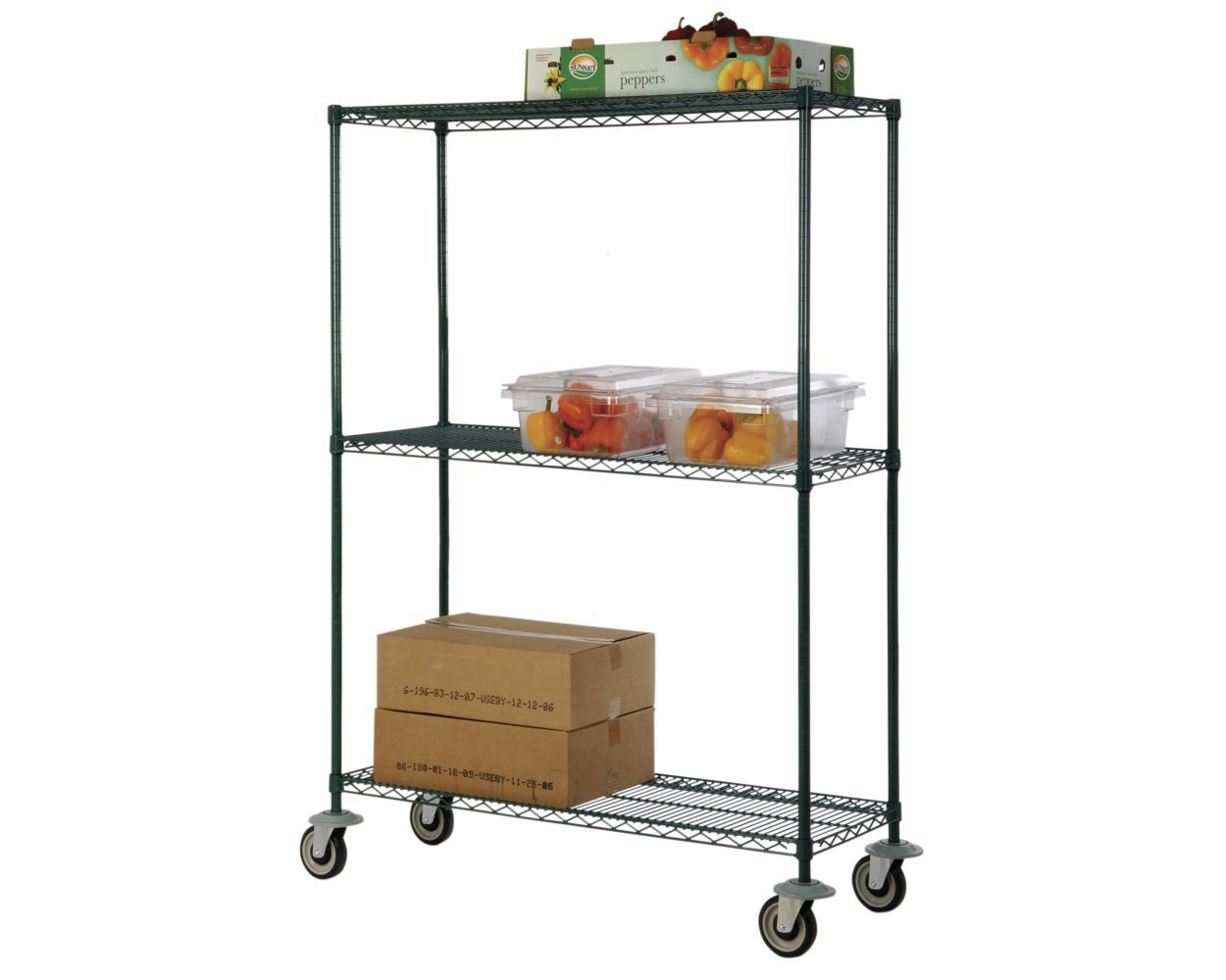 18" Deep x 72" Wide  3 Tier Freezer Wire Shelf Truck