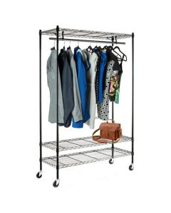 Mobile Garment Rack - 3 Tier - Black