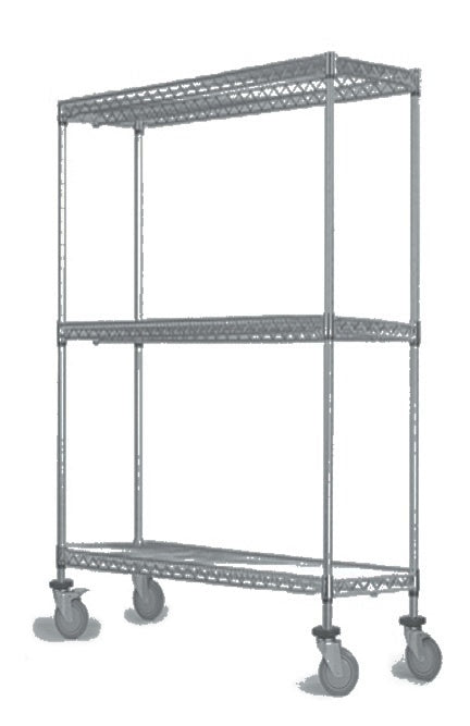 12" Deep x 54" Wide  3 Tier Gray Wire Shelf Truck
