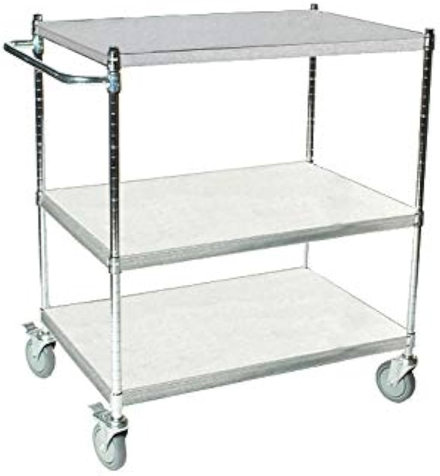24" Deep x 24" Wide x 39" High 3 Tier Solid Galvanized Push Cart