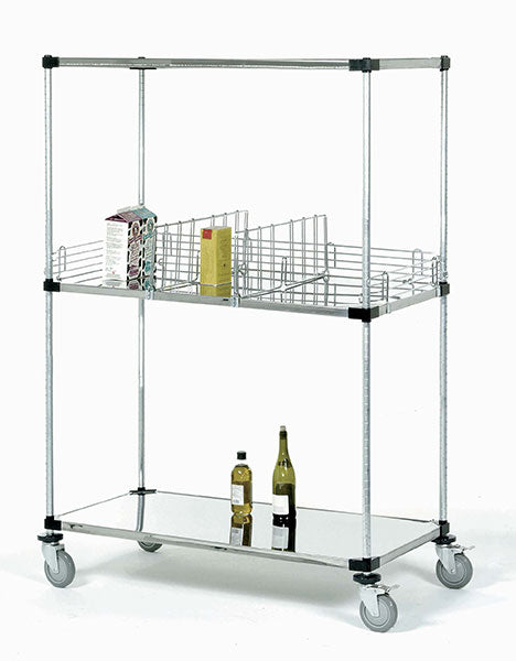 24" Deep x 72" Wide 3 Tier Solid Stainless Shelf Truck