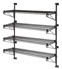 Black Adjustable Wall Mount Shelving