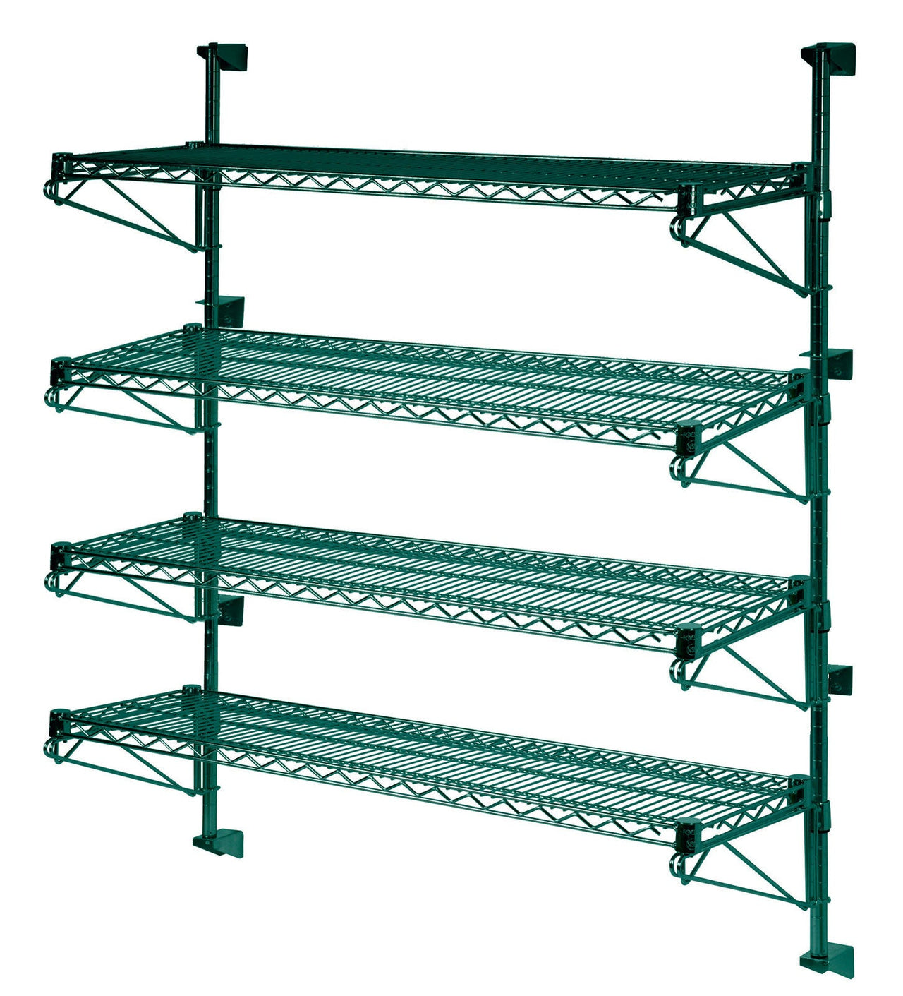 14" Deep x 48" Wide 4 Tier Freezer Wall Mount Shelving Kit