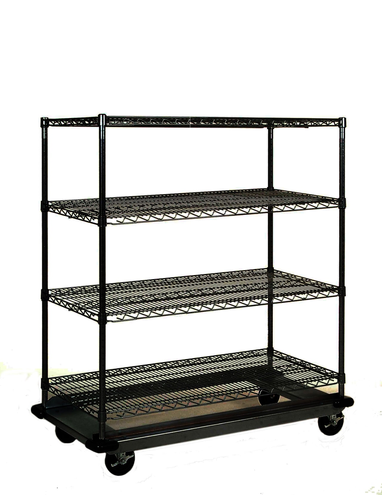 30" Deep x 48" Wide 4 Tier Black Wire Shelf Truck