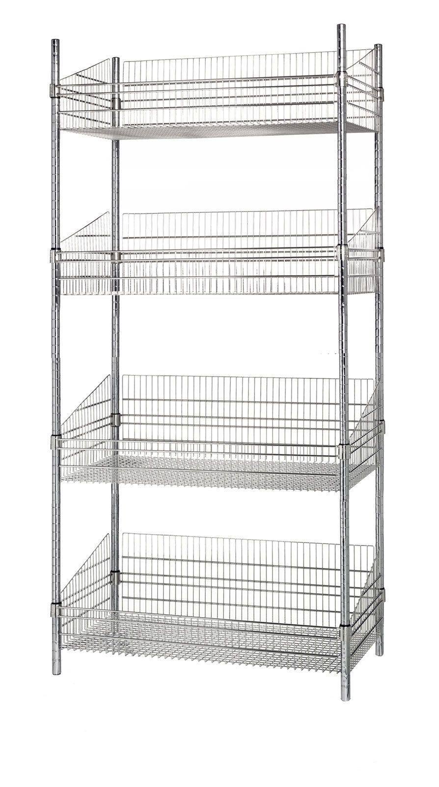 24" Deep x 36" Wide 4 Tier Stationary Deep Basket Unit