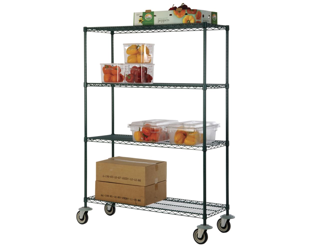 12" Deep x 30" Wide 4 Tier Freezer Wire Shelf Truck