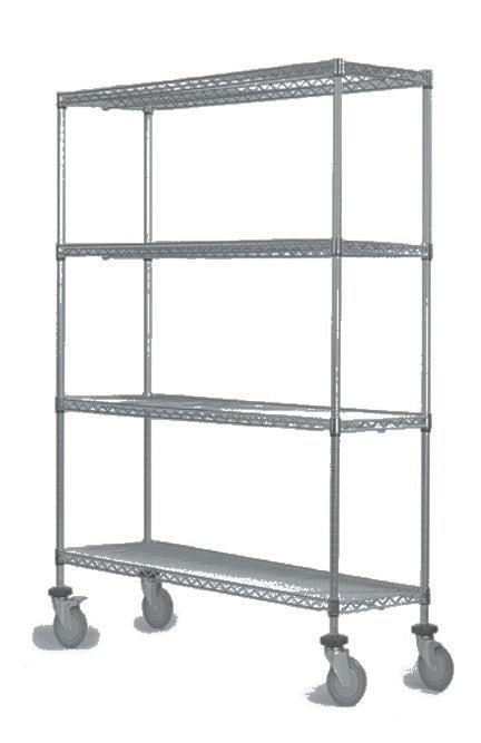 24" Deep x 36" Wide  4 Tier Gray Wire Shelf Truck
