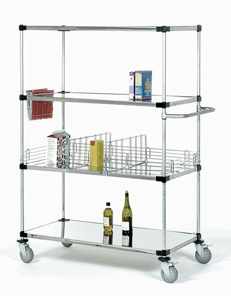 21" Deep x 60" Wide 4 Tier Solid Stainless Shelf Truck