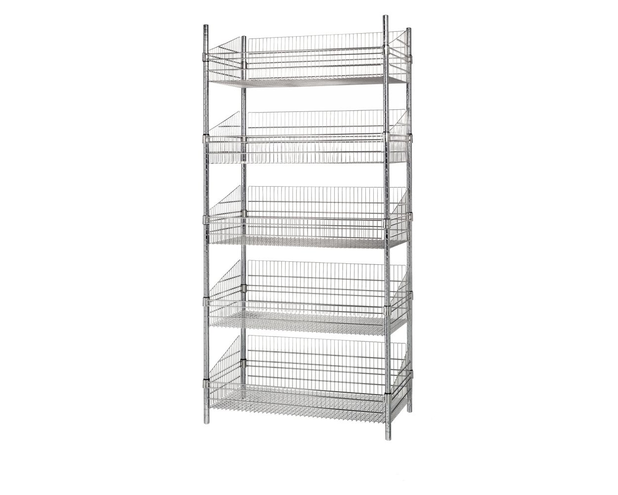 24" Deep x 48" Wide 5 Tier Stationary Deep Basket Unit