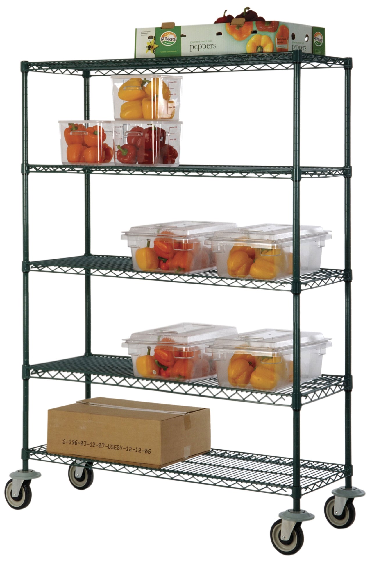 18" Deep x 30" Wide 5 Tier Freezer Wire Shelf Truck