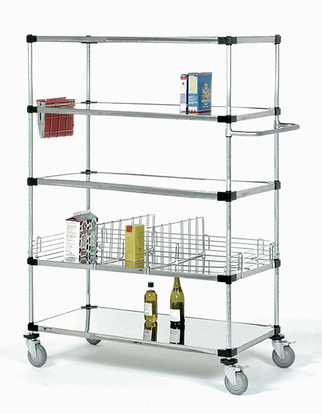 24" Deep x 36" Wide 5 Tier Solid Stainless Shelf Truck