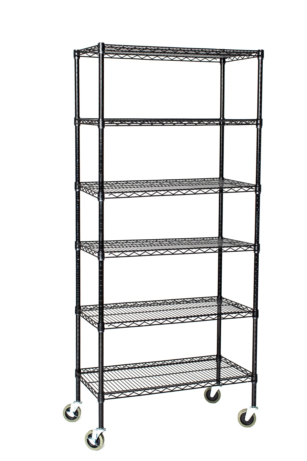 21" Deep x 48" Wide 6 Tier Black Wire Shelf Truck