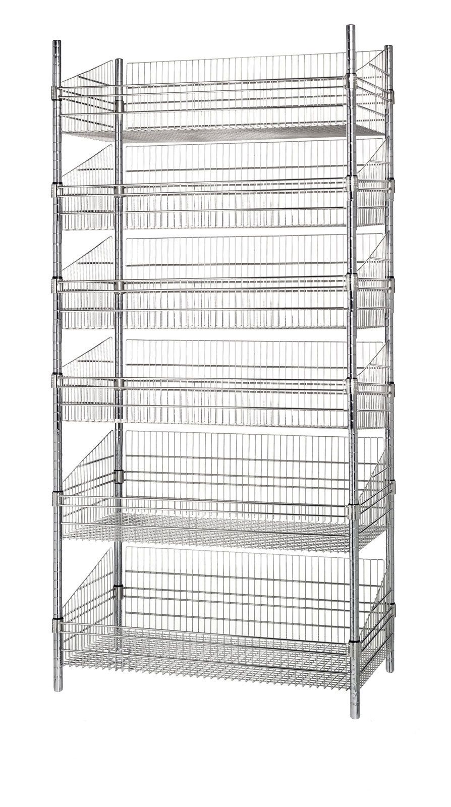 24" Deep x 24" Wide 6 Tier Stationary Deep Basket Unit