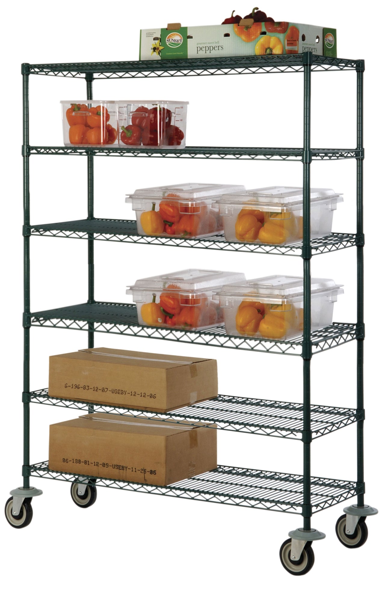 12" Deep x 36" Wide 6 Tier Freezer Wire Shelf Truck