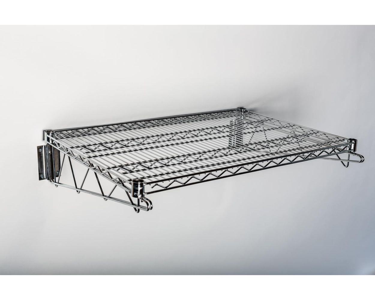 Chrome Fixed Wall Mount Shelving Kit