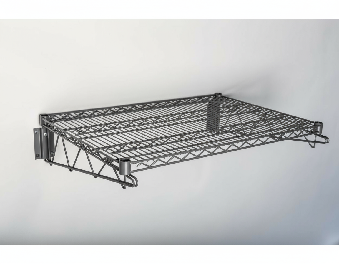 Gray Fixed Wall Mount Shelving Kit
